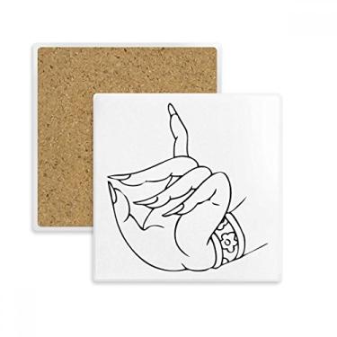 Imagem de Alfândega manual padrão de desenho quadrado porta-copos tapete para caneca subplaca suporte isolante pedra