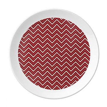 Imagem de Prato de decoração de Natal branco vermelho com padrão decorativo de porcelana salver louças de jantar