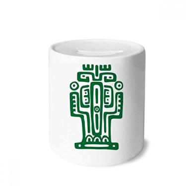 Imagem de DIYthinker Totems Mexico Civilização Antiga Caixa Dinheiro Caixa de Cerâmica Porta-Moedas Presente