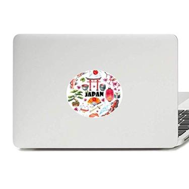 Imagem de Adesivo japonês bonito estilo japonês aquarela vinil emblema gráfico laptop notebook decalque