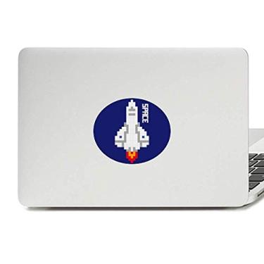 Imagem de Adesivo de vinil com emblema de pixel do universo Rocket Take Off para notebook