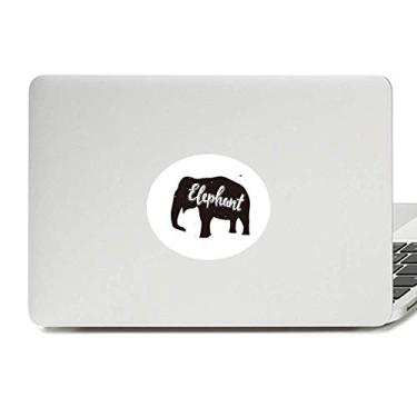 Imagem de Elefante preto e branco animal vinil emblema gráfico laptop adesivo notebook decalque