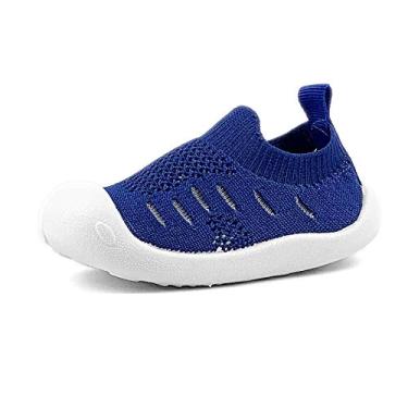 Imagem de OAISNIT Baby Boy Girl tênis antiderrapante leve macio infantil primeiros passos para caminhar corrida, 3-blue, 4.5 Toddler