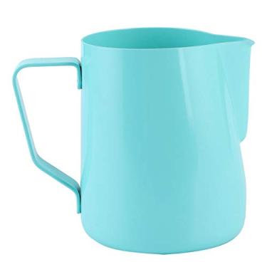 Imagem de Restokki Jarra de café, Jarra de espumante de leite de aço inoxidável, Jarra de espumante de café, para latte Art em casa ou café, 600 ml (azul)