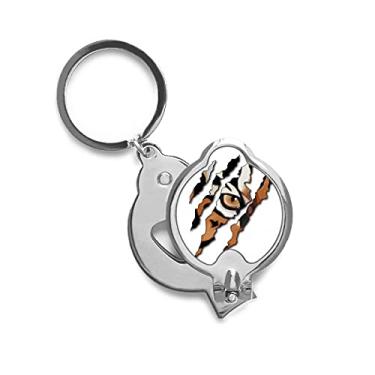 Imagem de Cortador de unhas de dedo moderno com olhos de tigre em formato de lágrima Art Deco, cortador de aço inoxidável