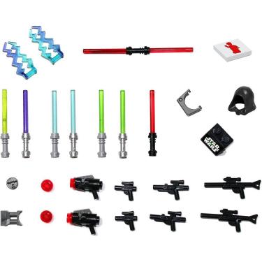 Imagem de LEGO Star Wars Accessory and Weapons Pack - 8 sabres de luz, 8 blasters, 2 estandes de exibição e mais