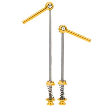 Imagem de Bewinner Roda de liberação rápida de liga de titânio, alta resistência, operação simples, durável, alavanca de espeto de liberação rápida, adequada para ciclistas profissionais (dourada)