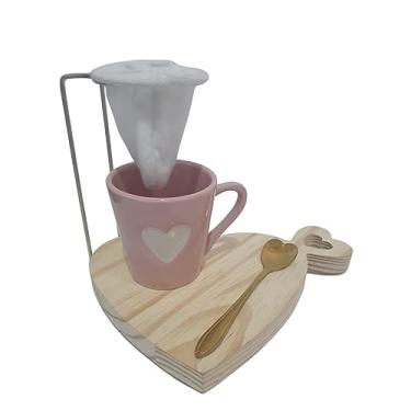 Imagem de Kit Caneca Café Da Manhã Mimo Casal Namorados Amor Coração (Rosa)