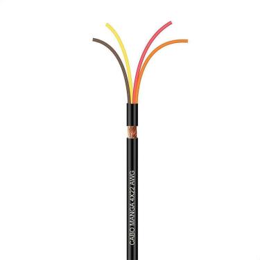 Imagem de Cabo Manga 4X22 Awg - Com Blindagem Preto - 40 Metros
