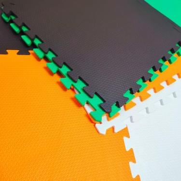 Imagem de Kit 8 Tapete EVA Infantil Tatame Bebe Criança Placa de 50x50cm 10mm Área de 2m² Diversas Cores Brinquedoteca Atividades (Safari)