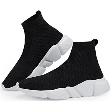 Imagem de Tênis de corrida masculino de malha respirável da Santiro, tênis esportivo casual, leve, sapato esportivo, High Top Black, 10