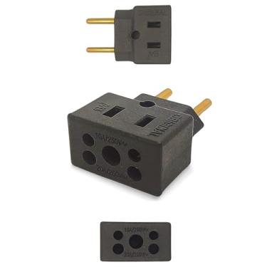 Imagem de Adaptador Tomada Premium Bob Esponja Benjamin Reforçado Durável e Seguro 10A 20A Plug Pino Grosso e Fino até 250v - Plugue Bivolt - 110v 220v - CompleteStore® (Preto)