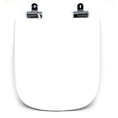 Imagem de Assento Sanitário Poliéster para Louça Elite celite Slow Close Cromado Branco