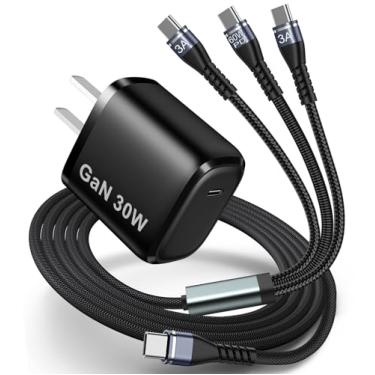 Imagem de Carregador rápido 3 em 1 USB-C 30W PD para drones DJI Neo, Mini 4 Pro, 4K, 3 Pro/3, 2 SE, Avata, Air 3, Air 2S - Carregador de parede tipo C com cabo de 1,5 m