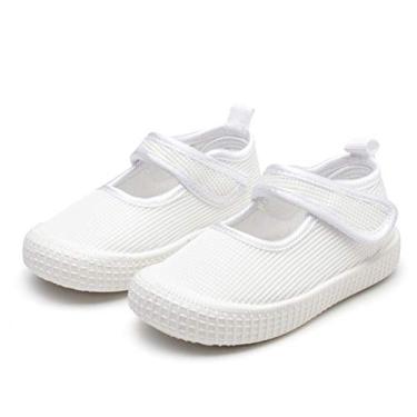 Imagem de RVROVIC Tênis de lona casual para bebês meninos e meninas sem cadarço para bebês e crianças pequenas, 1 branco, 10 Toddler