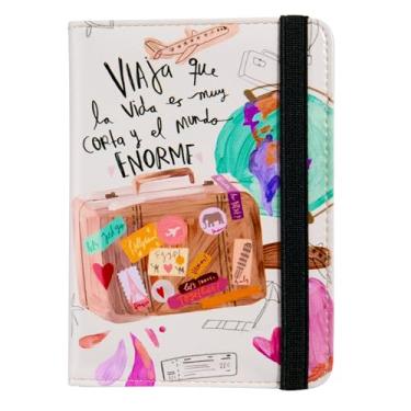 Imagem de Porta-passaporte e cartão de vacina combo porta-passaporte com compartimento para cartão de vacina, protetor de cartão de crédito com bloqueio de RFID para mulheres e homens, The Traveler, Padrão clássico