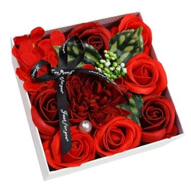 Imagem de Magicaldiy Sabonete de banho de flores bonitas de luxo com pétalas de rosa, sabonete de flores em caixa de presente, presente para aniversário/dia dos namorados, dia das mães/presente de Natal