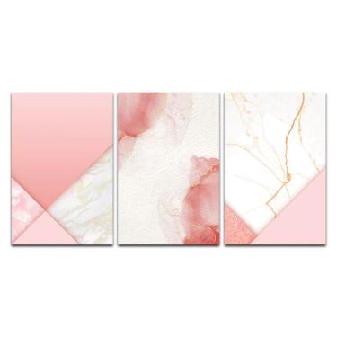 Imagem de Kit Placas Quadros Decorativos 3 Pçs 30X45 Mármore Rose - Shd  Soleil