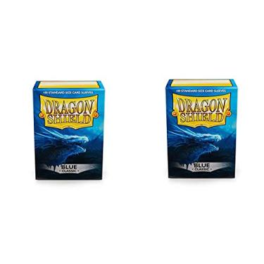 Imagem de 2 Packs Dragon Shield Classic Blue Standard Size 100 ct Card Sleeves Individual Pack