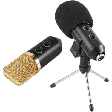 Imagem de Microfone Condensador USB (Games, reunioes,musica) Cor Dourada - Studi