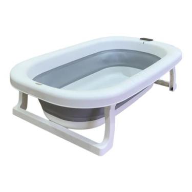 Imagem de Banheira Retrátil para Bebê Cinza com Termômetro -Zippy Toys