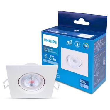 Imagem de Spot Led Quadrado Embutir 6,2w Ip20 36º Bivolt Sl052 Philips, 127/220V