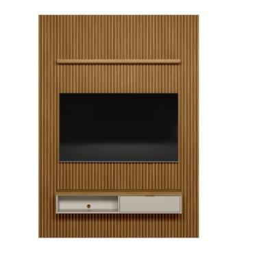 Imagem de Painel Modular Ripado 1,80m com Nicho e Prateleira Linea Brasil, Natur