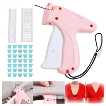 Imagem de Pistola de costura para roupas, etiqueta de costura Guick Stitch Guu, ferramenta de bainha fixa vem com 100 fivelas de urso e 1100 agulhas de plástico