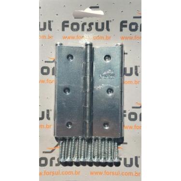 Imagem de Cartela Com 3 Dobradiças 3 1/2 Para Porta E Janela N-2 Forsul Prata