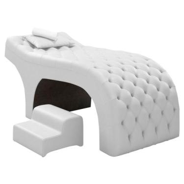 Imagem de Maca Salão de Beleza Para Esteticista Charme e Puff Escada Estofada 19