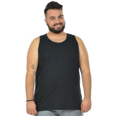 Imagem de Regata Masculina Lisa Tradicional Plus Size Premium - Vesttuario, Pret