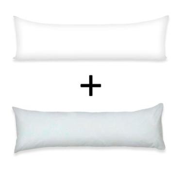 Imagem de Kit Fronha + Refil Para Travesseiro de Corpo Xuxão  1,30x40 Com Zíper 