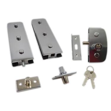 Imagem de Kit porta pivotante tipo jumbo para vidro temperado blindex - Cromado 