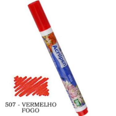Imagem de Caneta Para Tecido Acrilpen 507 Vermelho Fogo Acrilex