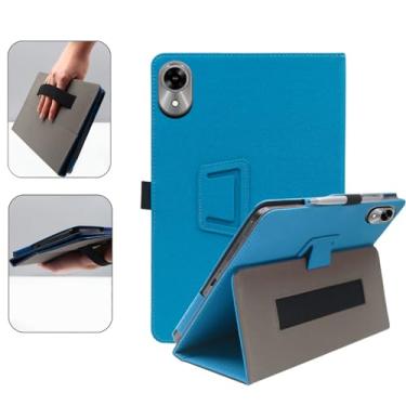 Imagem de Hoibon Capa para tablet Umidigi G1 Tab Mini de 8 polegadas, capa protetora dobrável de couro PU, fecho magnético, alça de mão embutida para Umidigi G1 Tab Mini 8 polegadas - Azul