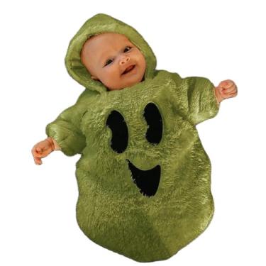 Imagem de Roupas de Natal para bebês, meninas, meninos, verde, recém-nascido, com capuz, manga comprida, macacão peludo (Grinc h, 3-6 meses)