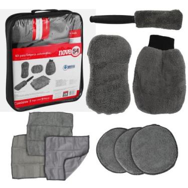 Imagem de Kit Limpeza Detalhamento Automotiva Profissional 9 peças Carro Motos N