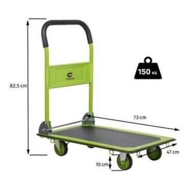 Imagem de Carrinho De Carga Plataforma Dobravel 150Kg Aço Roda Maciça - Standers