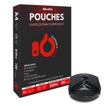 Imagem de Plástico Plastificação 100 Grafity A4 0,07mm 175 Micras e Canteadeira 