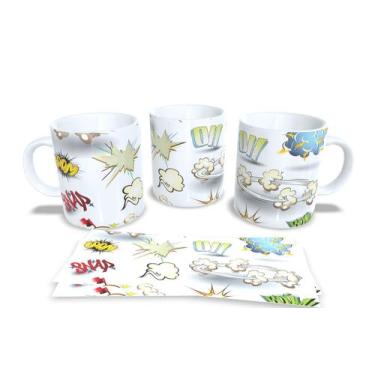 Imagem de Caneca Branca de Porcelana Personalizada Coleção Luta em Quadrinhos - 