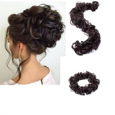 Imagem de Acessório para cabelo aplique c/ cabelo sintético de arame p/ rabo de 