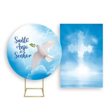 Imagem de Painel De Festa Redondo 1,50x1,50 + Painel Vertical 1,50x2,20 - Batiza