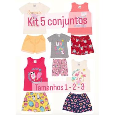 Imagem de Kit 5 Conjunto Feminino Infantil Tamanho 2 - Catolele