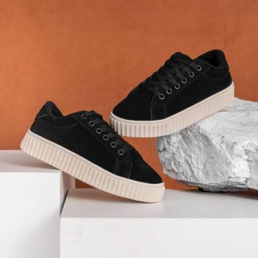 Imagem de Tênis Feminino Plataforma Leve e Confortável - Neblink, Camurça, 38