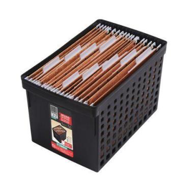 Imagem de Caixa arquivo movel largo p/ pasta suspensa preto - ordene
