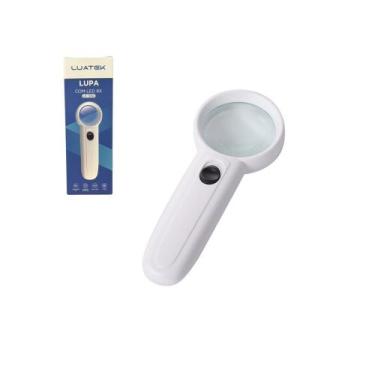 Imagem de Lupa De Mão Com LED Ampliação 8X Optical Lente De Vidro 37mm - LUATEK