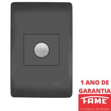 Imagem de Sensor de Presença Bivolt Com Placa Habitat Black FAME