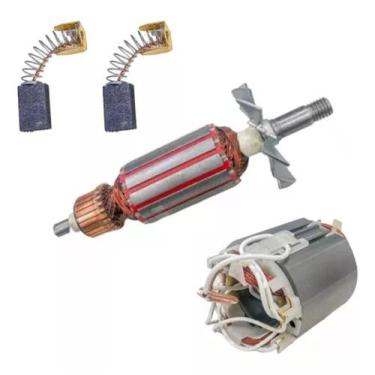 Imagem de Induzido + Bobina + Carvão Para Plaina Makita 1900b 110 - Bolte