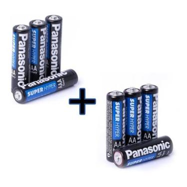 Imagem de Kit Pilha Palito Aaa 4 Un + Aa 4 Un Panasonic Comum