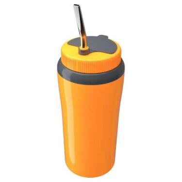 Imagem de Copo Térmico Terere Cuia Com Canudo Bomba Inox 650 Ml Amarelo - UNITER